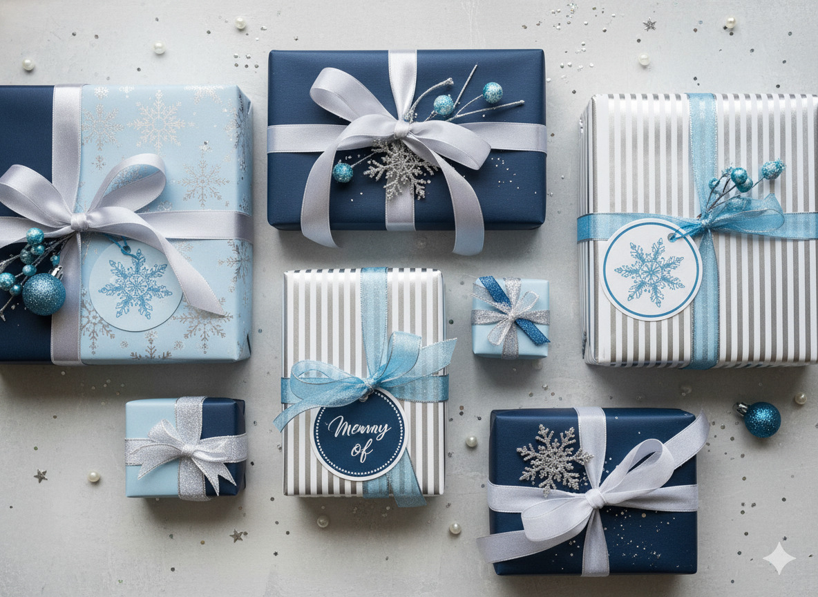 Color-coordinated gift wrapping