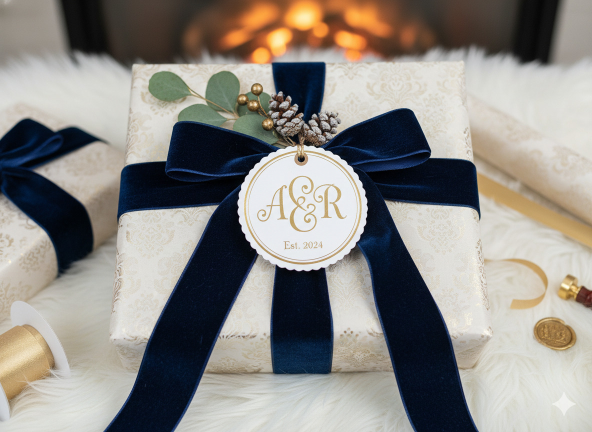 Monogrammed gift wrapping